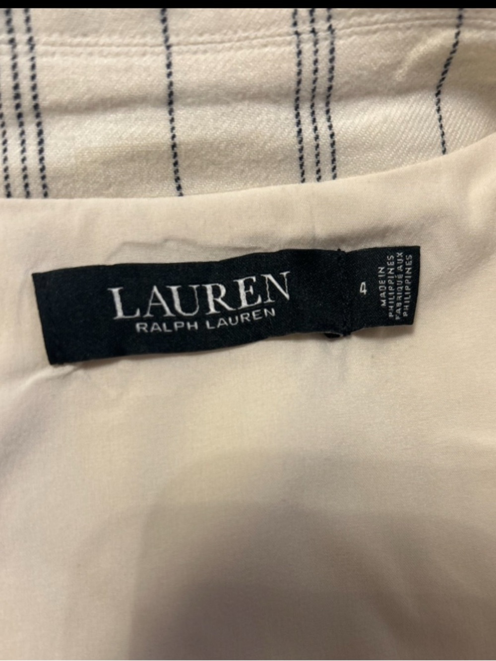 Lauren Ralph Lauren Cream Pinstripe Linen Blazer and Wide-Leg Trousers - Picture 8 of 16